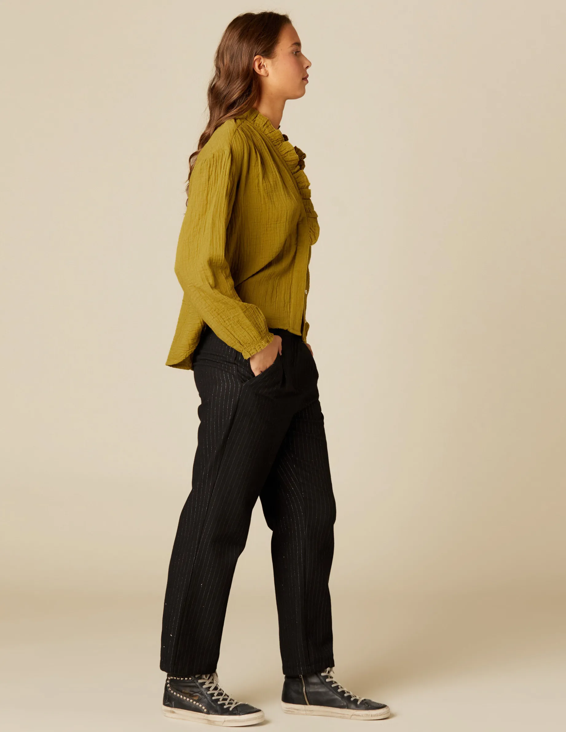 Online NÍCOLI PANTALÓN RAYA BRILLO AZUL Negros