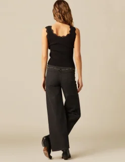 Clearance NÍCOLI PANTALÓN TACHUELAS CANESÚ ANTRACITA Grisesantracitas