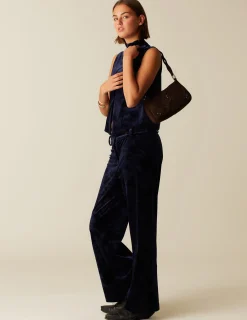 Fashion NÍCOLI PANTALÓN TERCIOPELO AZUL Azulesoscuros