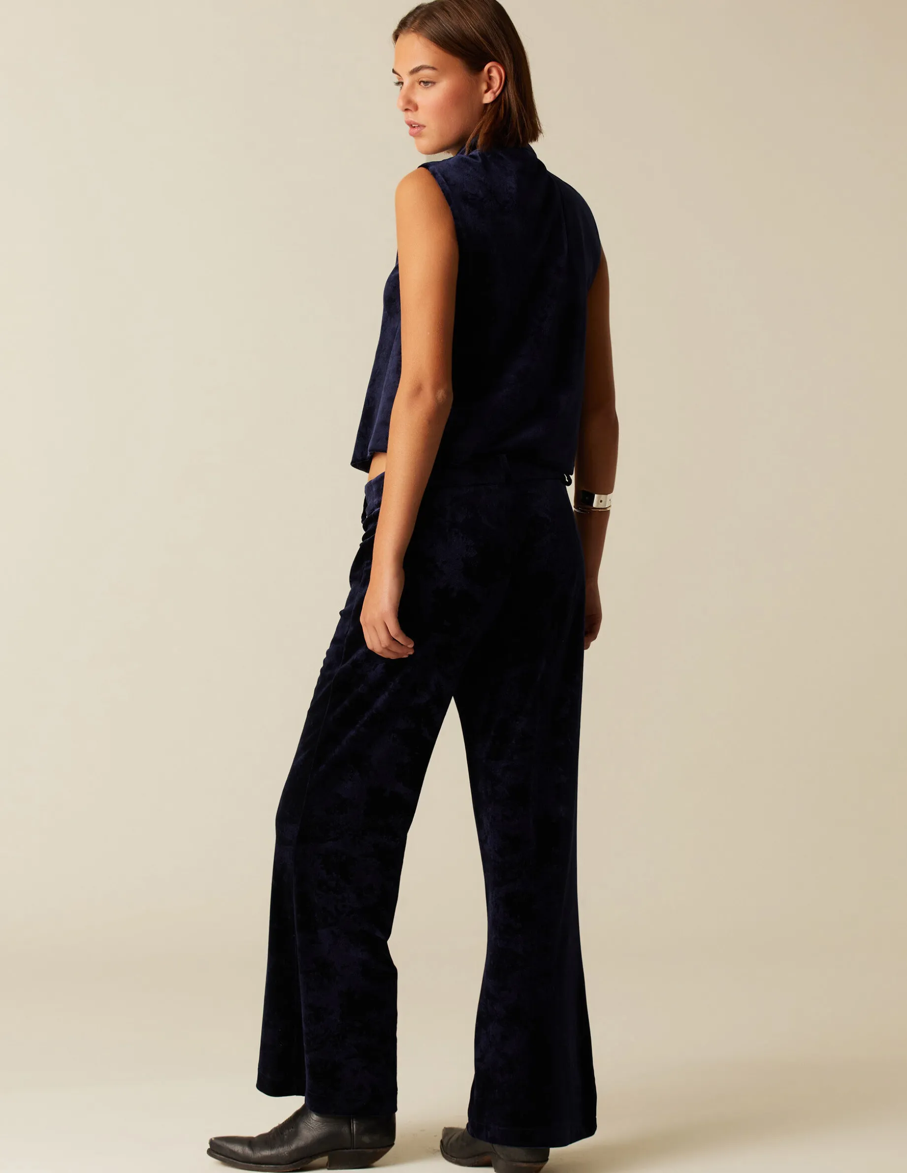 Fashion NÍCOLI PANTALÓN TERCIOPELO AZUL Azulesoscuros