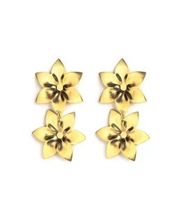 Clearance NÍCOLI PENDIENTE FLOR PICOS DORADO Dorados