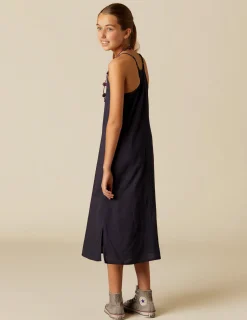 Shop NÍCOLI VESTIDO AZUL TIRANTES BORDADOS Azulesoscuros