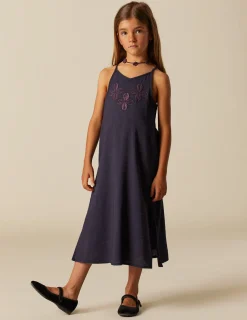 Cheap NÍCOLI VESTIDO AZUL TIRANTES BORDADO Azulesoscuros