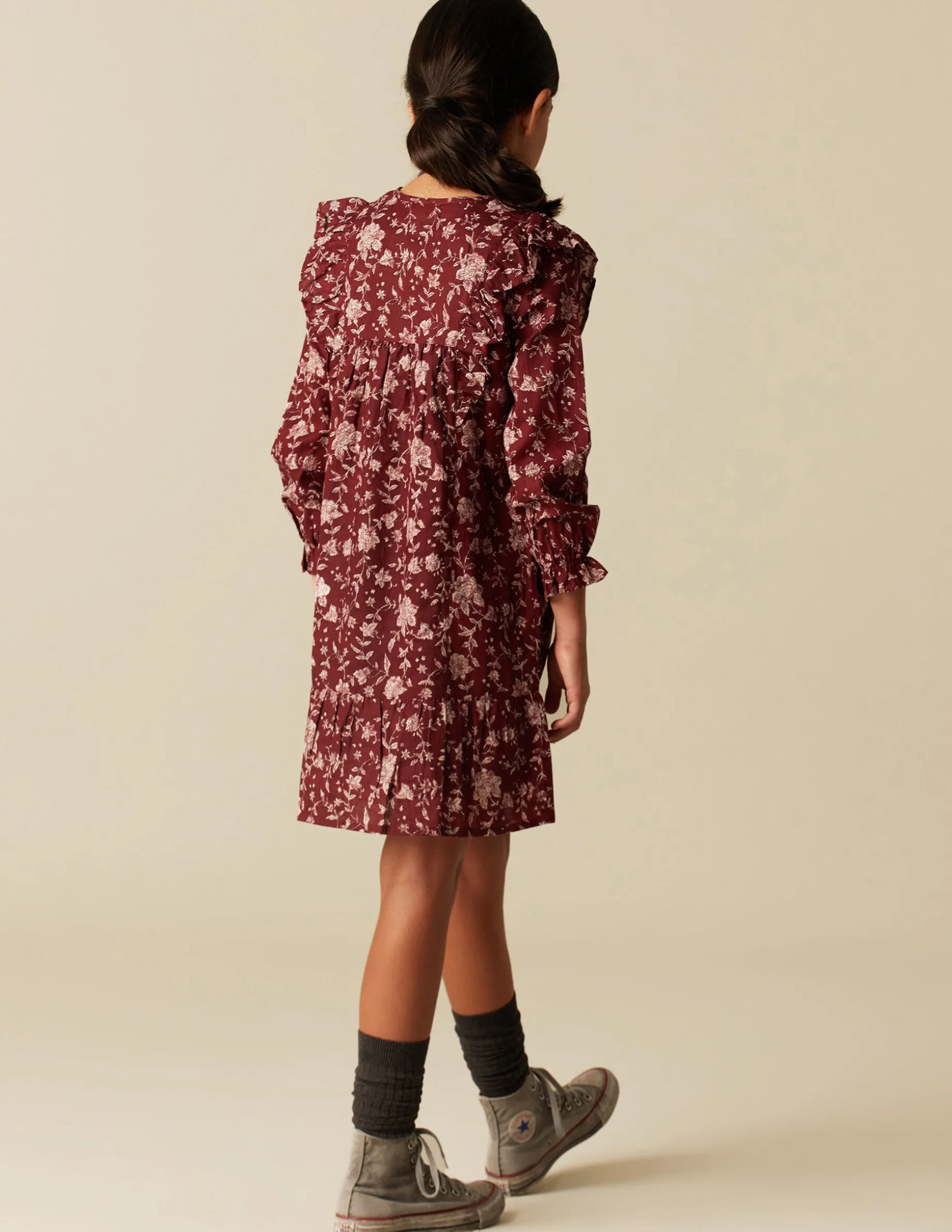 Store NÍCOLI VESTIDO FLOR INDIA Granate