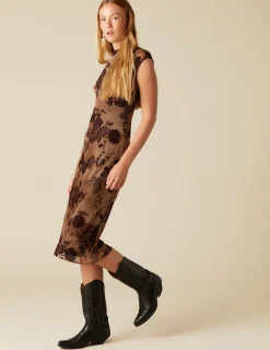 Discount NÍCOLI VESTIDO FLOR TULLE MARRÓN Marrones